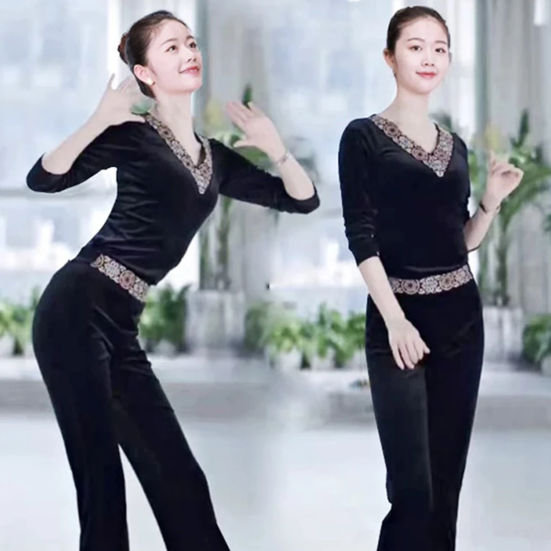 网红形体训练服女民族舞蹈练功表演莫代尔高端短袖舞蹈服走秀思娴