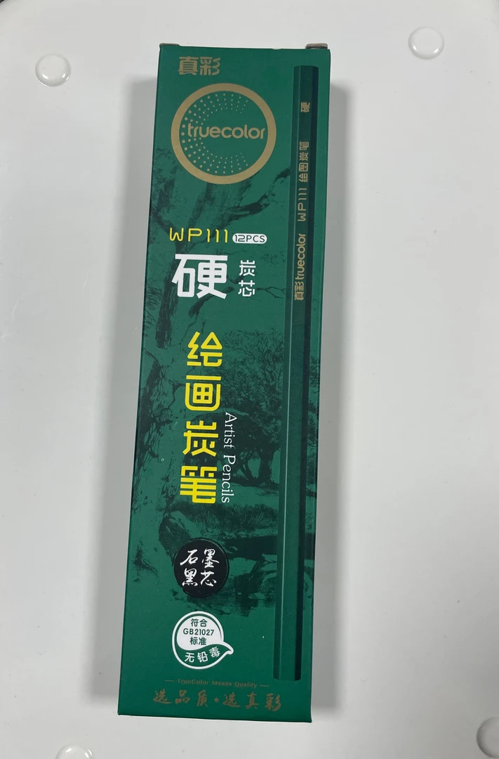 真彩炭笔美术生专用软中硬可选碳笔速写工具碳笔绘画12支画笔