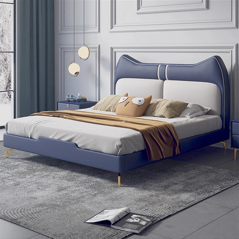 【艾米寝具】 蓝猫耳朵男孩床轻奢现代简约儿童房女孩公主1.5米床