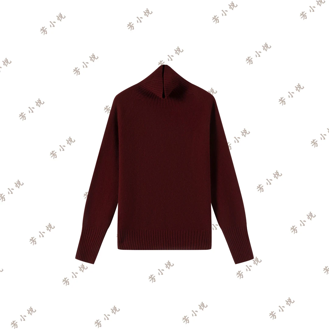 【芳小悦】‘’冬日必备‘’羊毛无缝翻领针织套头毛衣X705