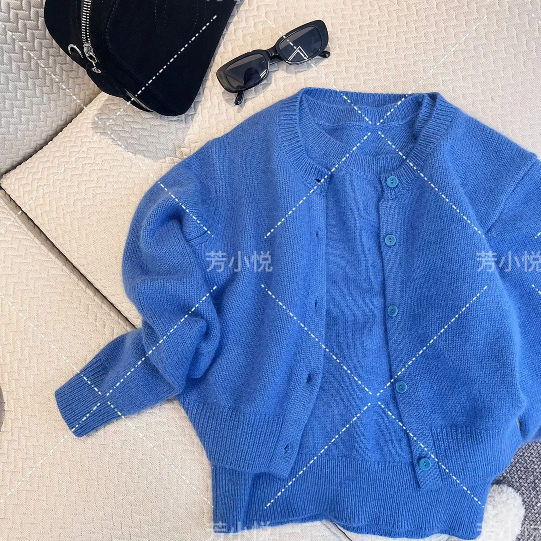 【芳小悦】两件套秋冬浣熊毛针织开衫EM5046