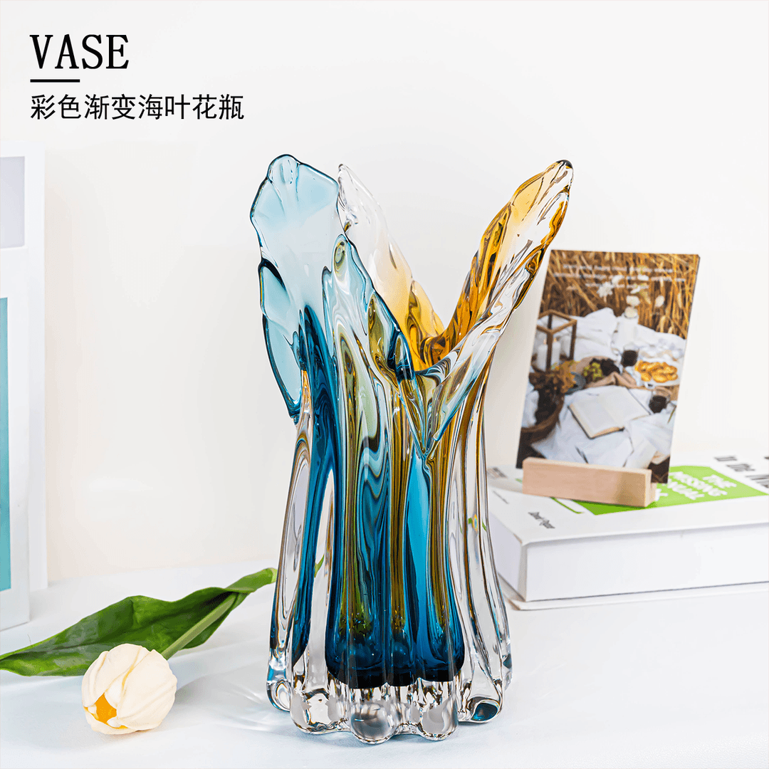 [色彩] 简约轻奢彩色渐变花瓶客厅桌面摆件绿植花卉花瓶J536