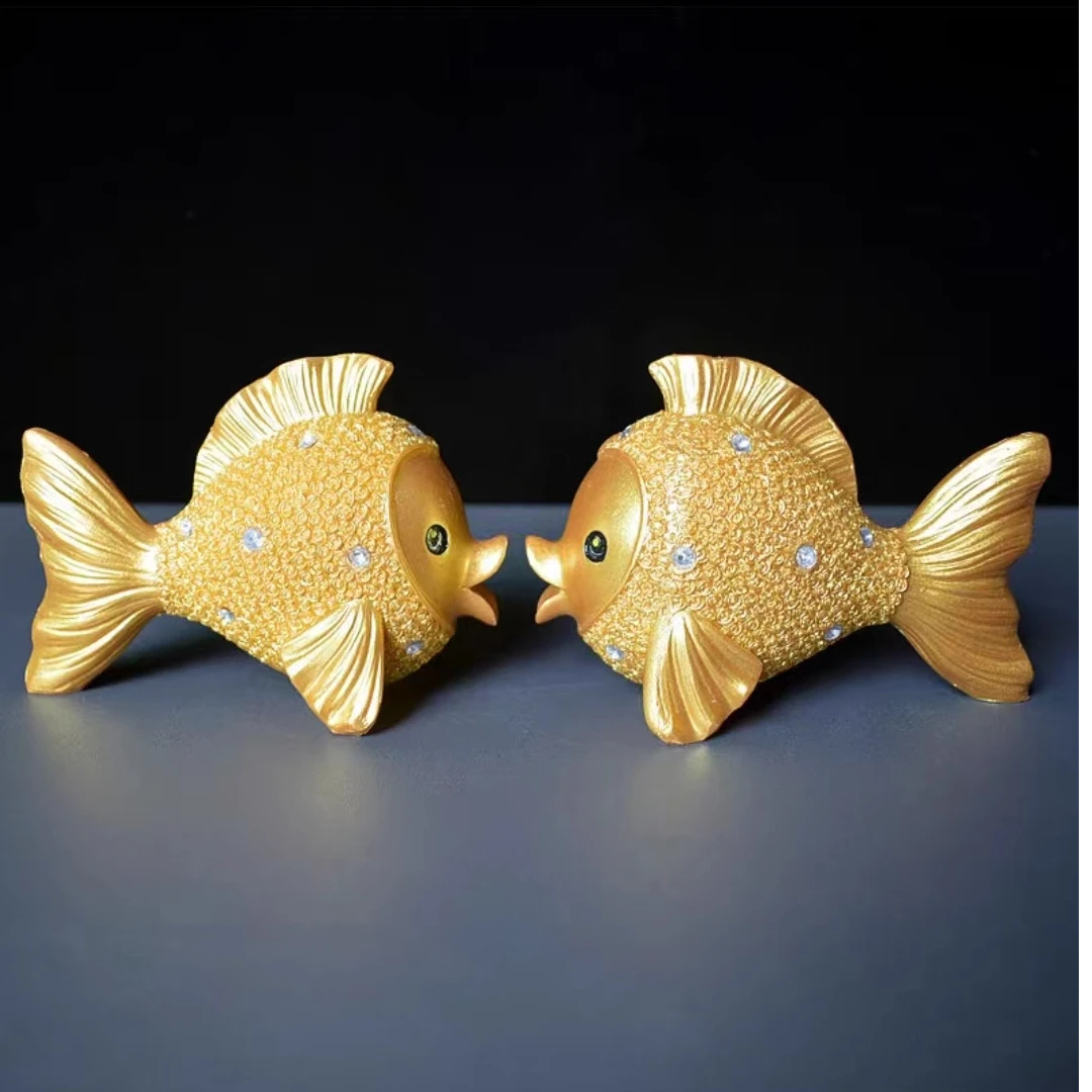 [色彩]年年有鱼家居饰品客厅装饰品摆件桌面治愈小摆件高颜值K686