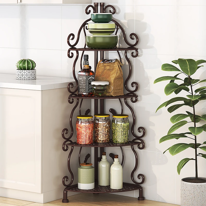 厨房置物架落地多层多功能家用微波炉烤箱锅架收纳架货架厨柜架子