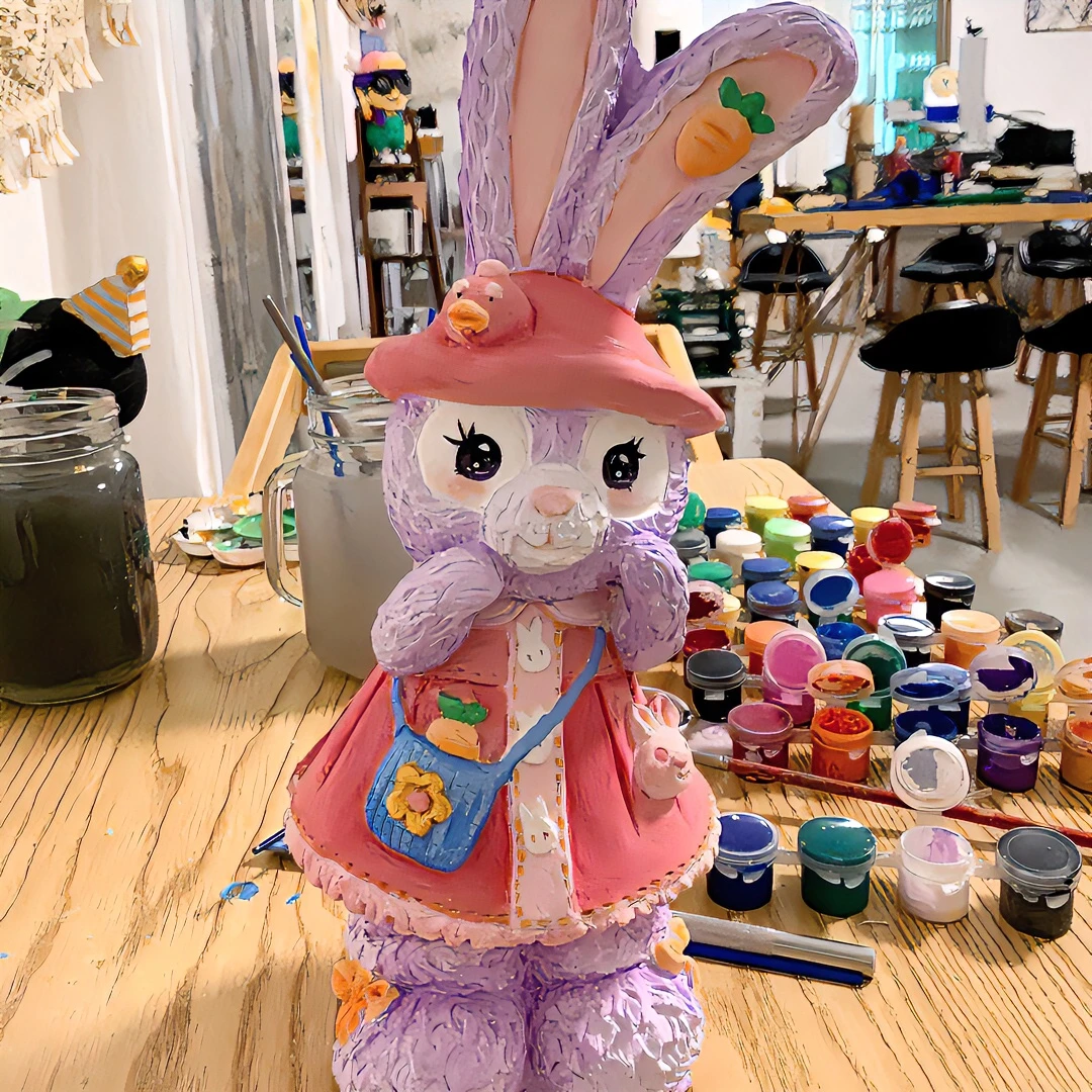 网红星黛露石膏娃娃涂色白胚diy手工彩绘填色存钱罐创意亲子涂鸦