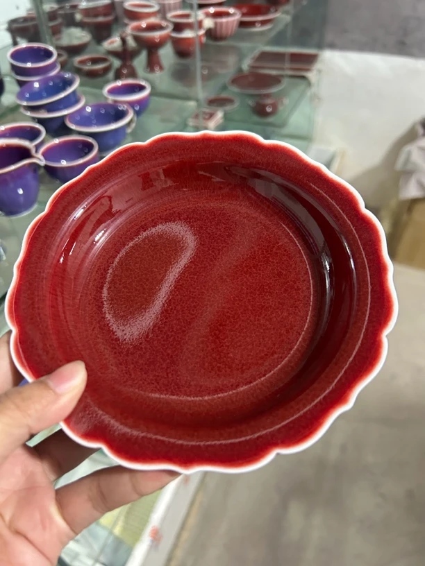 玉郎亭干泡手工大碗郎红壶承陶瓷茶具菊瓣紫色小盘茶点盘点心盘