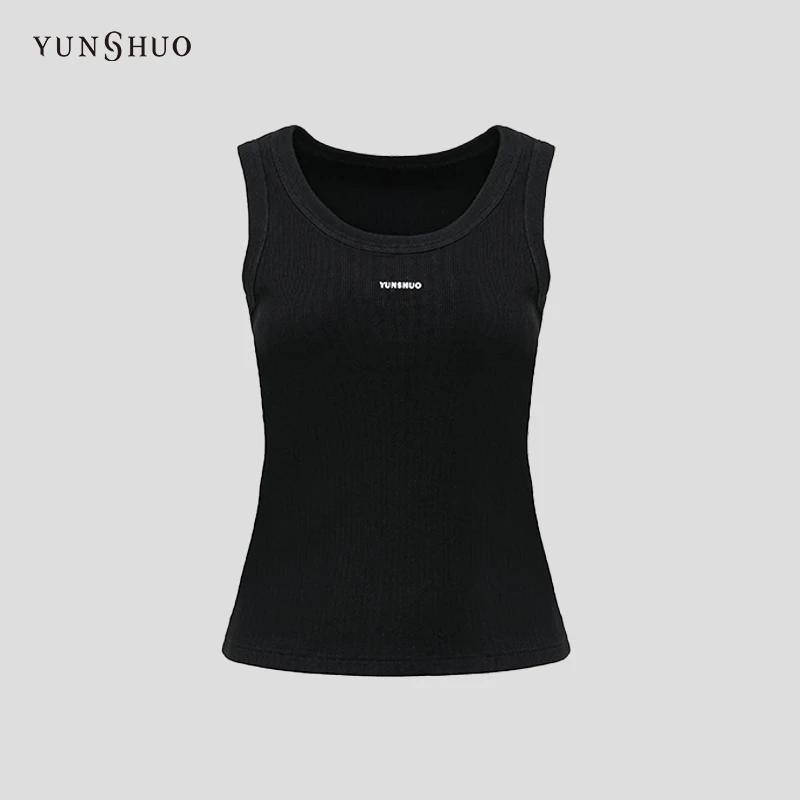 YUSNHUO 吊带背心女2024春季新款U领无袖上衣315037