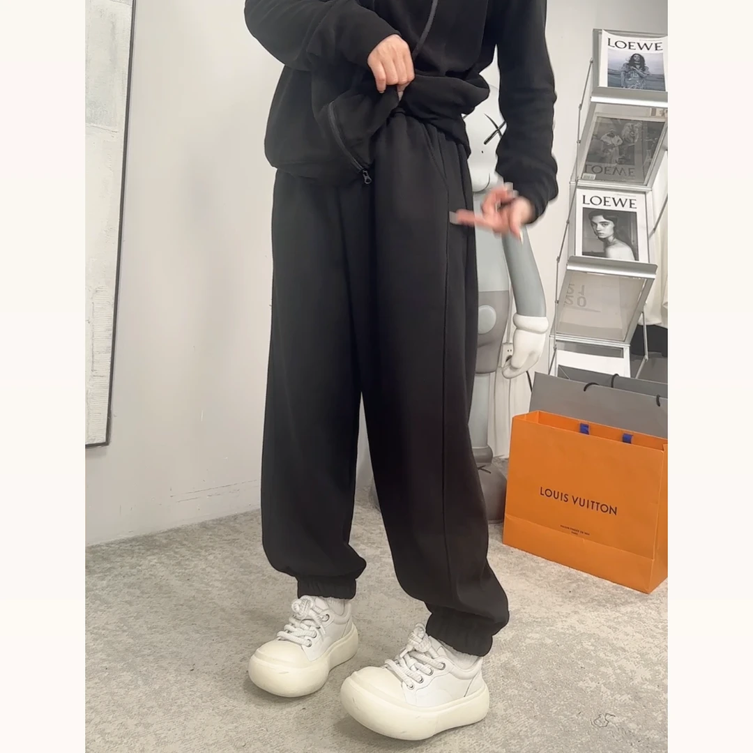 南南大版 加绒休闲束脚裤时尚百搭潮流抽绳松紧腰简约67886