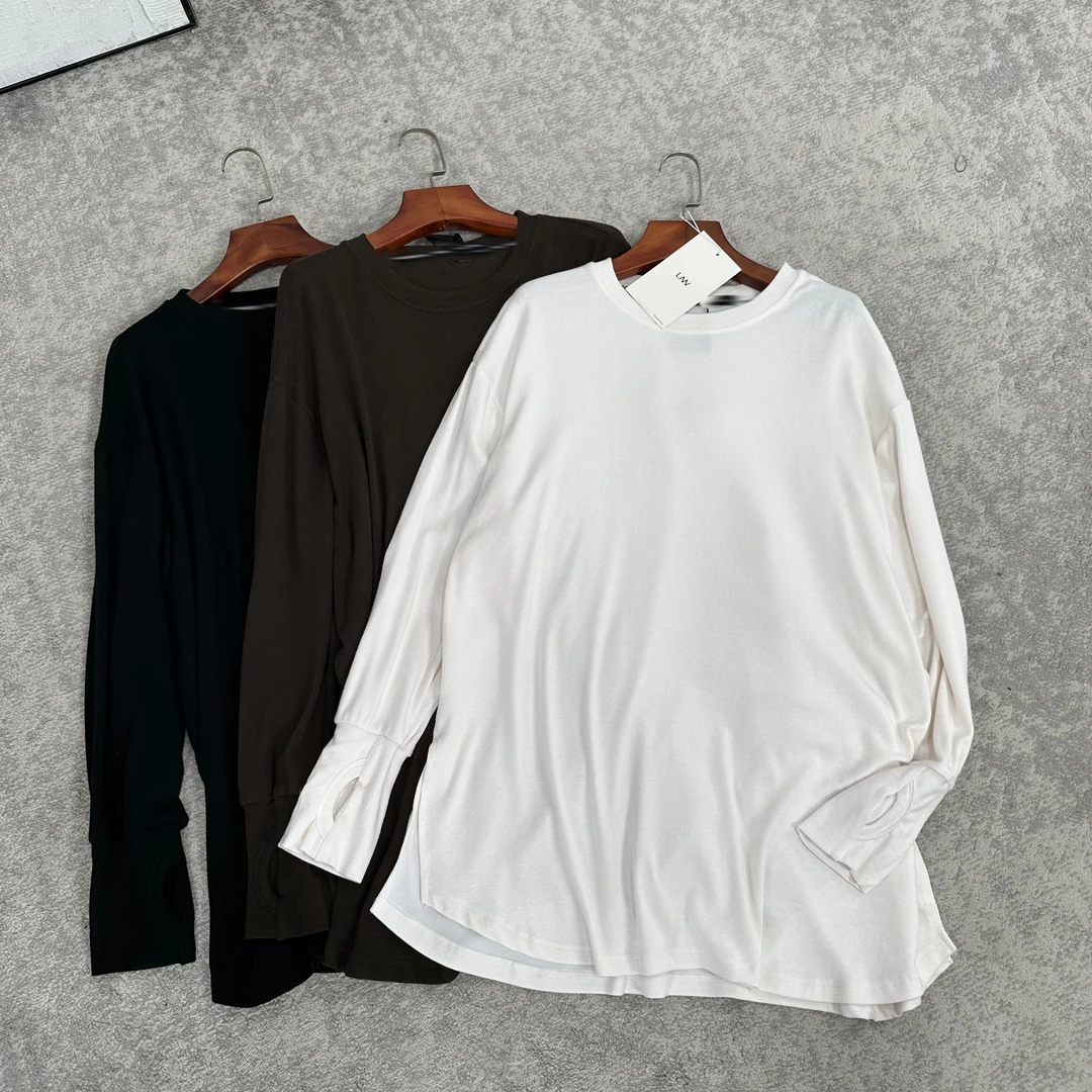 南南大版 圆领纯色长袖T恤时尚休闲百搭简约宽松大码套头699336