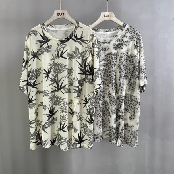 南南大版 圆领竹子短袖T恤时尚休闲百搭宽松开叉简约69151-16