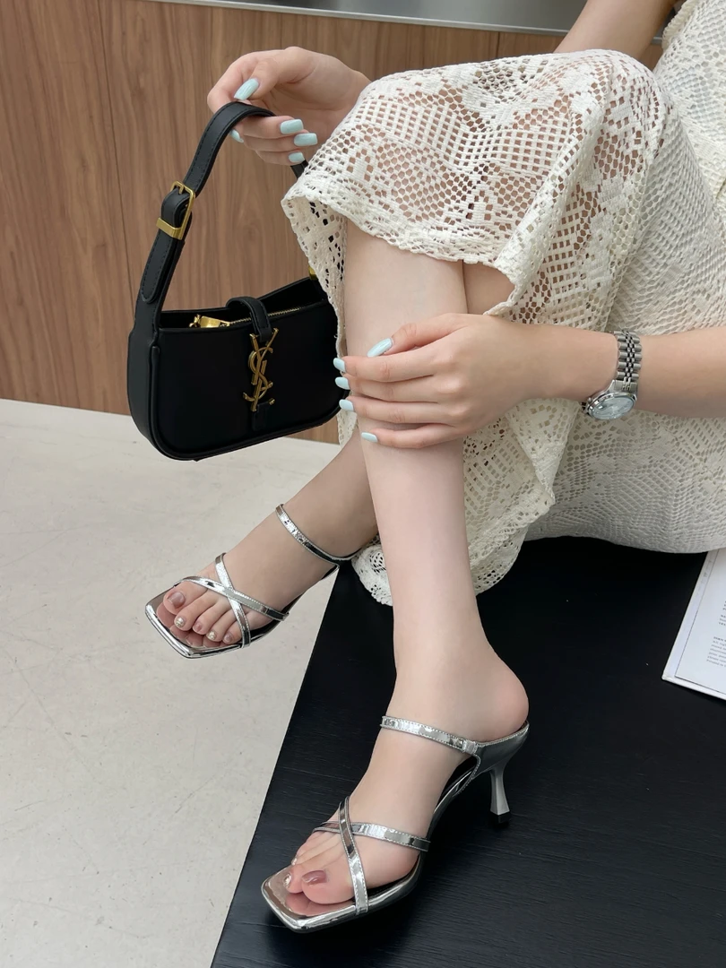【人气新款】5cm法式气质超稳细跟露趾时装凉鞋夏季巨百搭凉鞋 L219