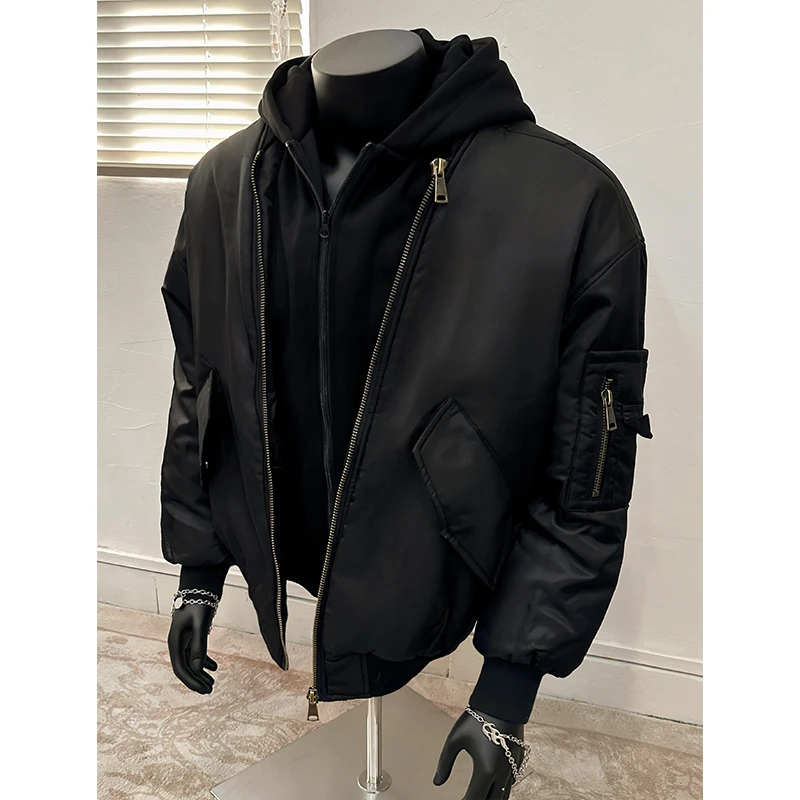 序77推荐美式假两件飞行员棉服外套男冬季2024新款cleanfit棉衣潮