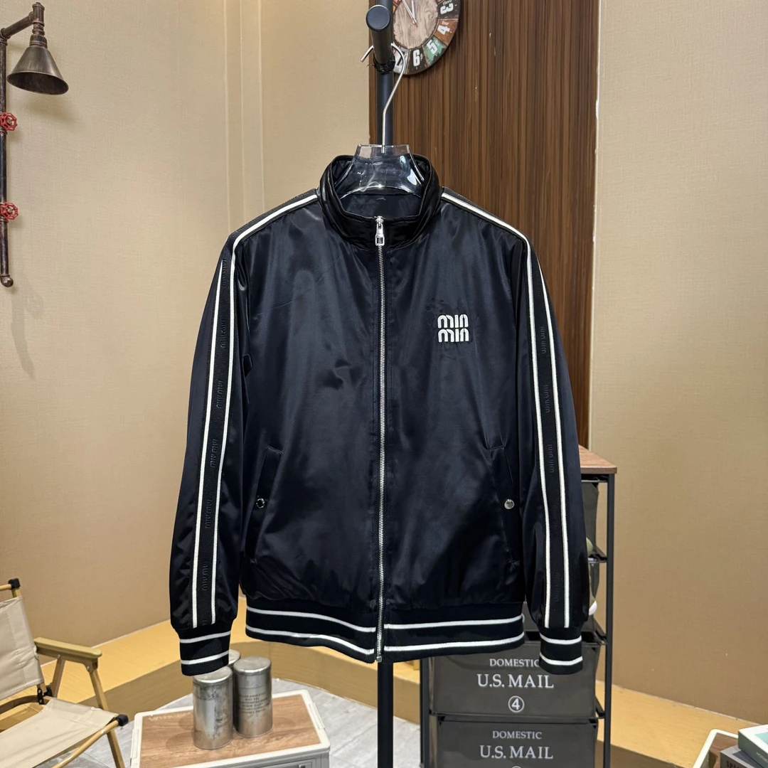 【轻男专属3】潮牌秋冬宽松字母刺绣男士百搭加厚立领棉服MF2002<