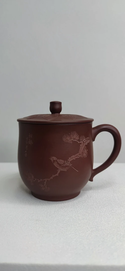 小兰草杯，原矿老紫泥。