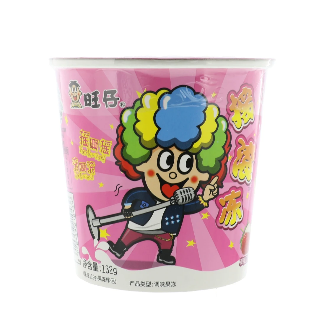 WANG ZI/旺仔草莓口味摇滚冻调味果冻 132g