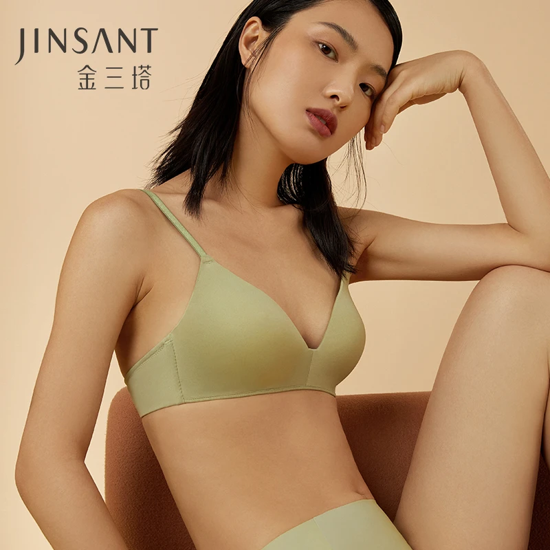 金三塔女真丝舒适光面无钢圈文胸NZF7A306
