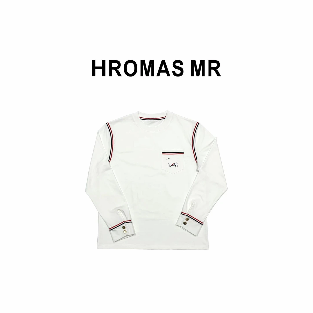 【 HROMAS MR】长袖（小狗织带）圆领百搭宽松休闲时尚显瘦长袖上衣