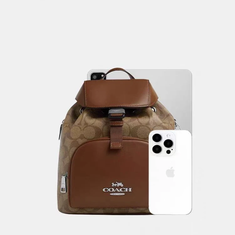 22*13*24/蔻驰COACH抽绳双肩包小号复古风潮流老花双肩包CR130