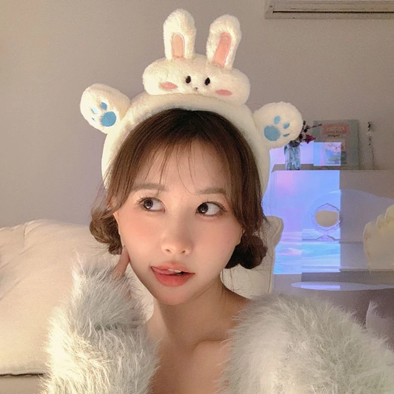 Q立体化妆玩偶洗脸网红ins发箍敷面膜可爱女生甜美超萌卡通兔学生