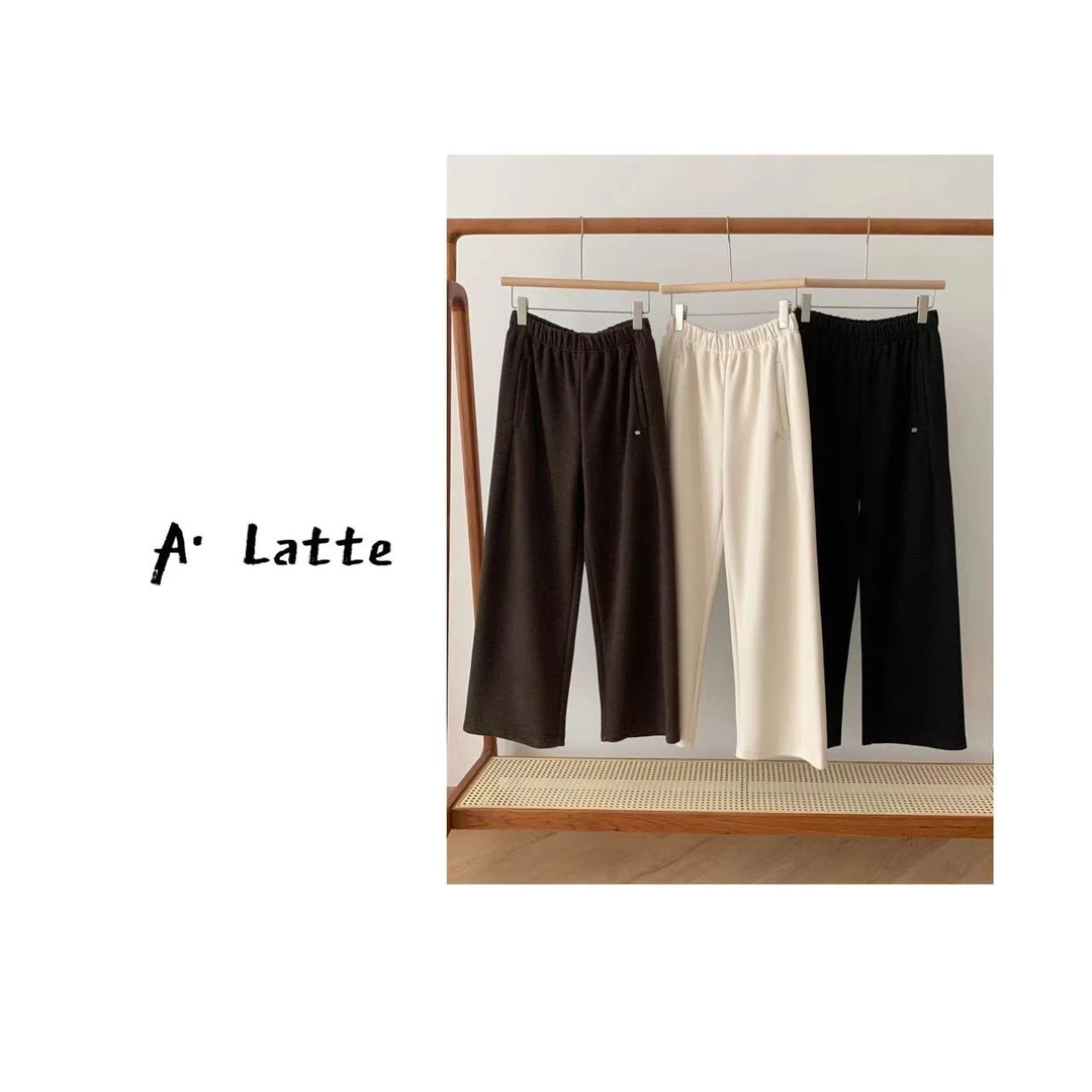 ALatte：老钱儿/  高品质无缝软垂醋酸咩毛十分休闲裤