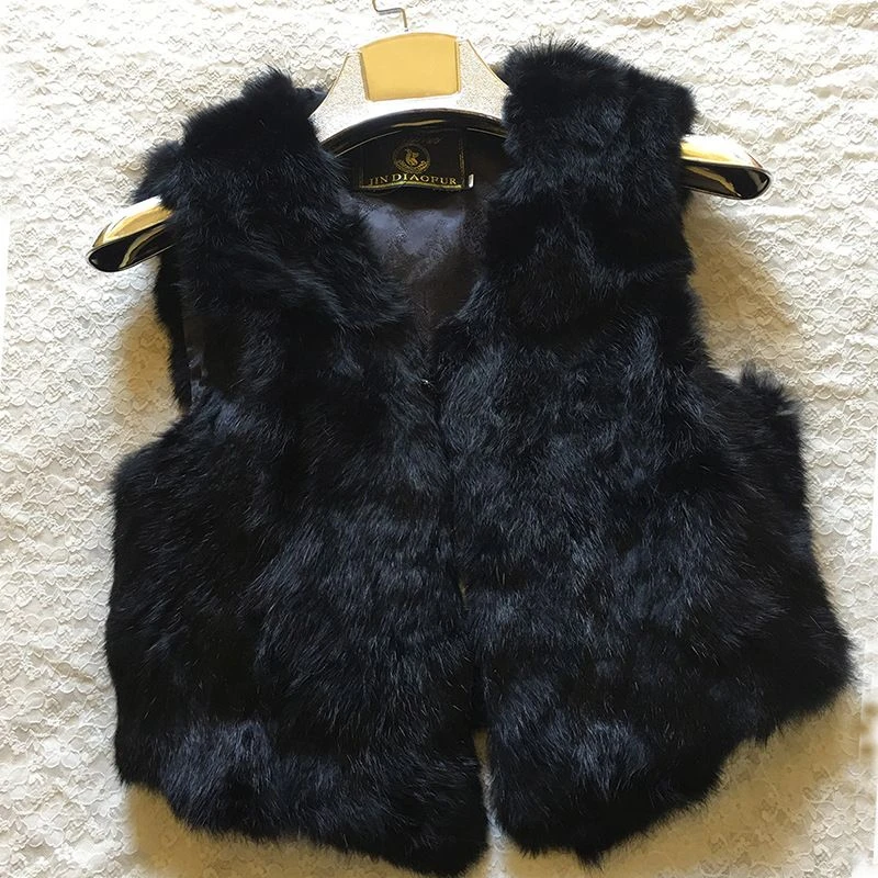 真兔毛皮草短款马甲秋冬新款女毛毛皮毛一体海宁坎肩背心年轻款