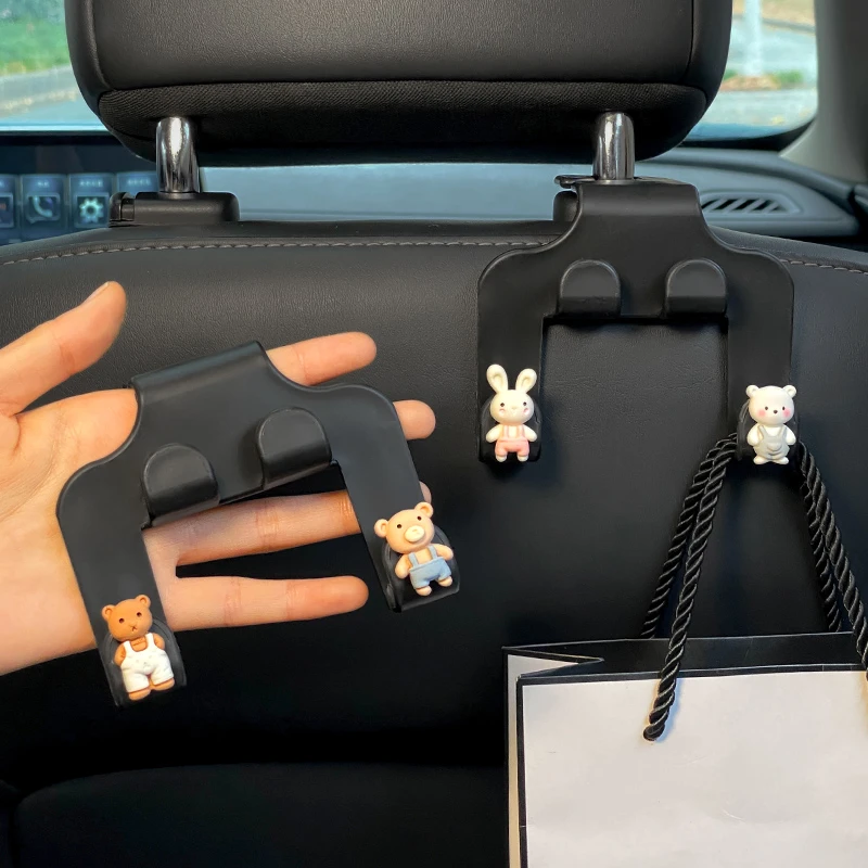 车载挂钩座椅挂钩卡通多功能车内置物双挂钩车内汽车后排靠背挂钩