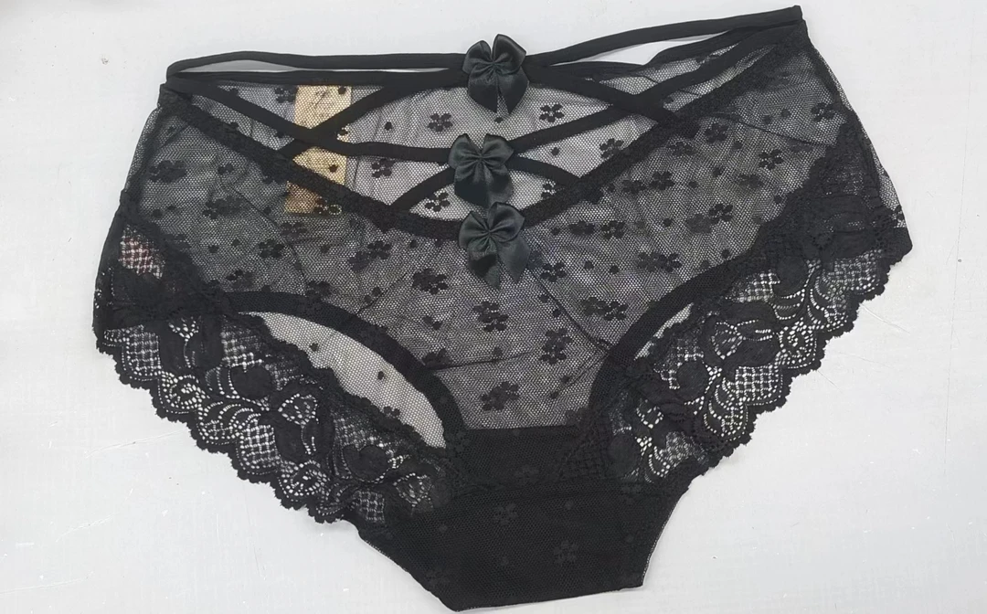 （110-160）中腰蕾丝内裤性感纯欲风中腰薄款透气无痕（三件）