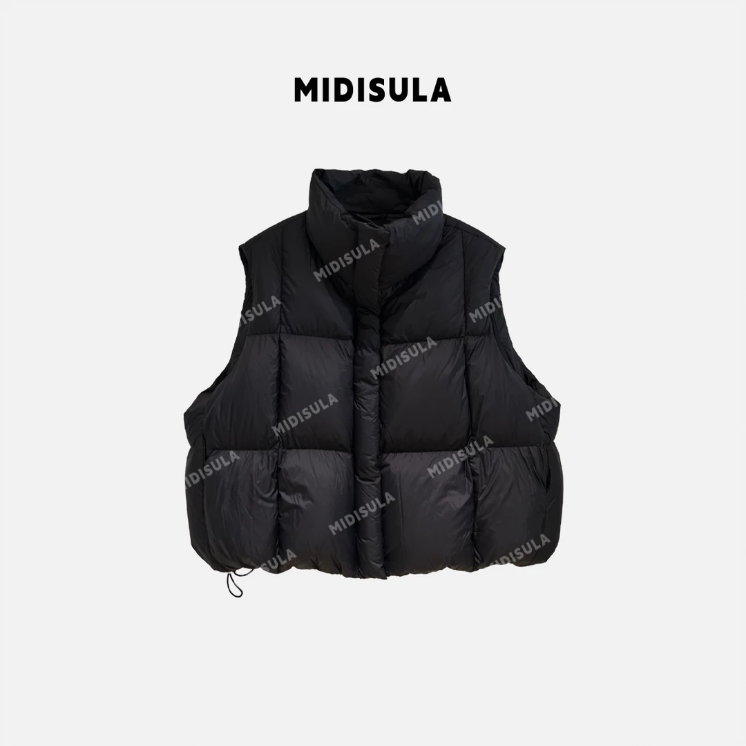 【H.MDSL】时尚立领羽绒服马甲格子保暖宽松女装冬款套装#1950