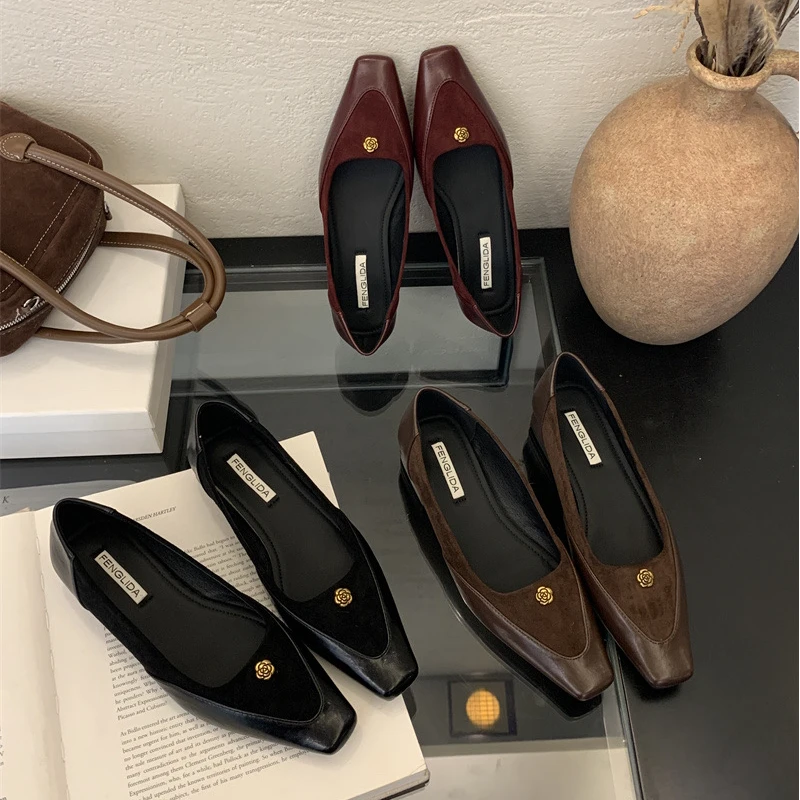 法式山茶花气质毛毛鞋秋冬外穿晚晚风单鞋韩版显瘦加绒棉鞋399-8