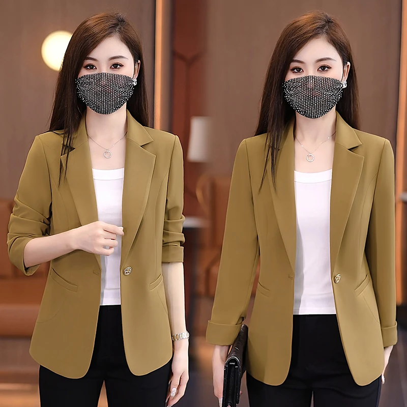 气质减龄西装外套女装2025春季新款小个子修身显瘦百搭纯色外套