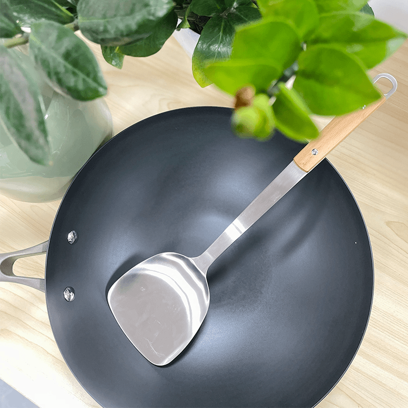 九阳家用不锈钢炒菜铲炒不粘锅铲CJ992长柄厨房用锅铲子炒铲加厚