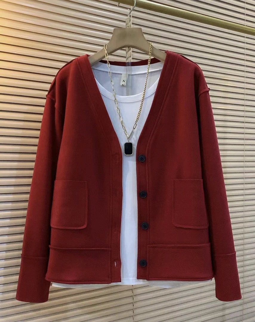 早秋新款欧货遮肉显瘦修身外套