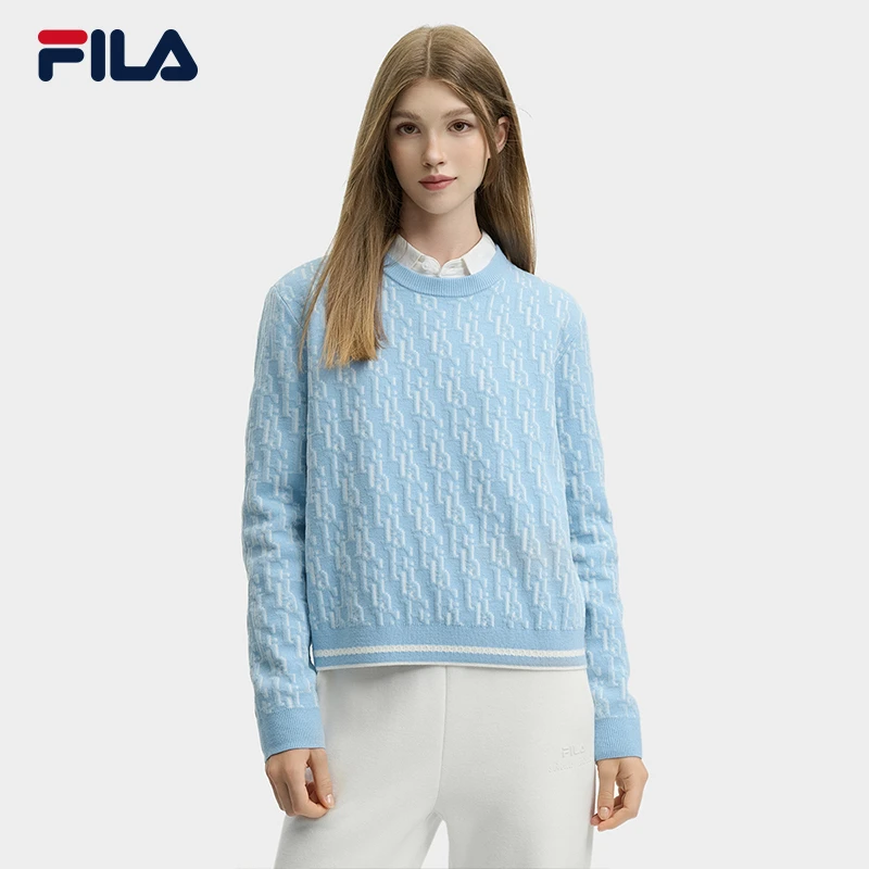 FILA斐乐正品户外休闲百搭编织衫卫衣F11W448406F