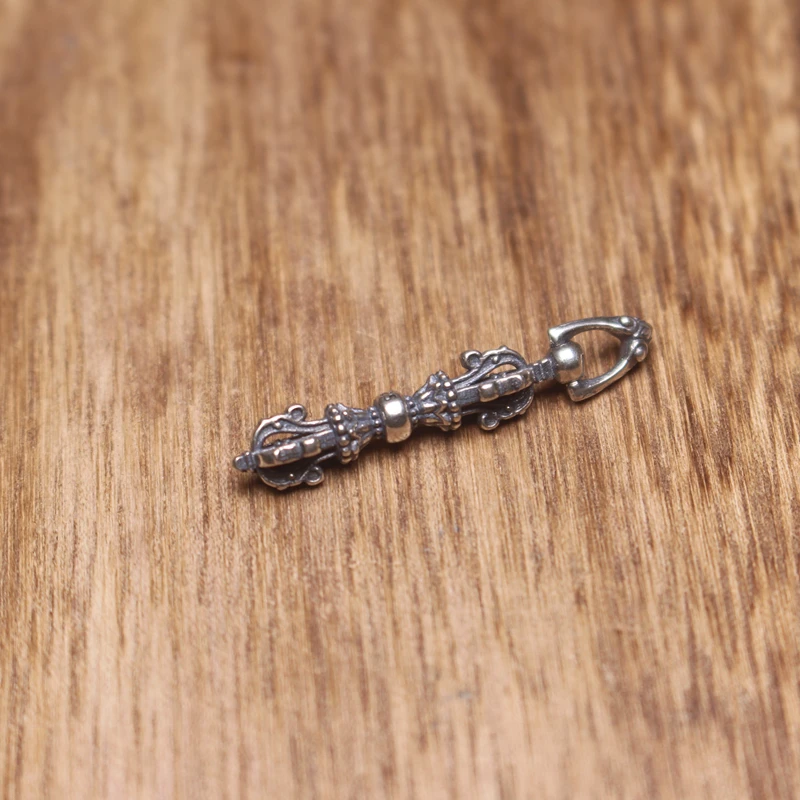 925银银制品 金刚小杵吊坠侧挂多用途文玩配饰个性小众民族风项坠