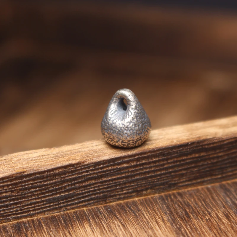 925银银制品 纯银的秤砣小吊坠侧挂手链手工DIY文玩配饰项链锤纹