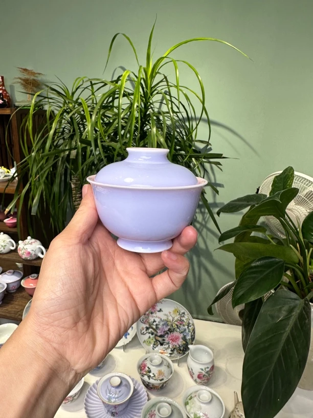 手工梦幻紫盖碗包包盖碗