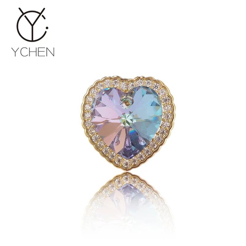 铜合金胸针 高档水晶爱心小别针胸针女气质连衣裙西装