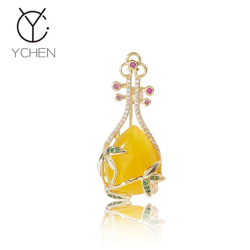 铜合金胸针 母亲节礼物精致国风琵琶胸针中式西装别针