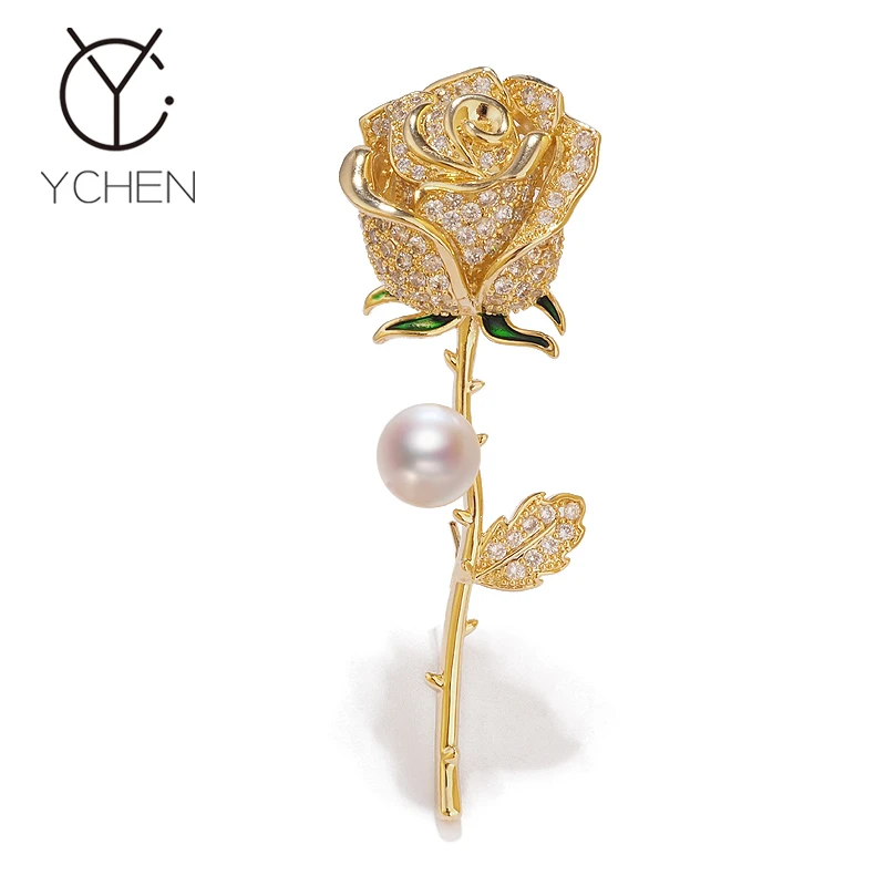 铜合金胸针 七夕节礼物玫瑰花气质高级感精致西装别针