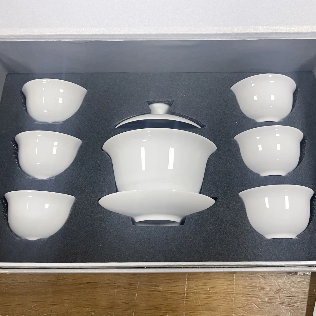 骨瓷薄胎盖碗套装茶道器具