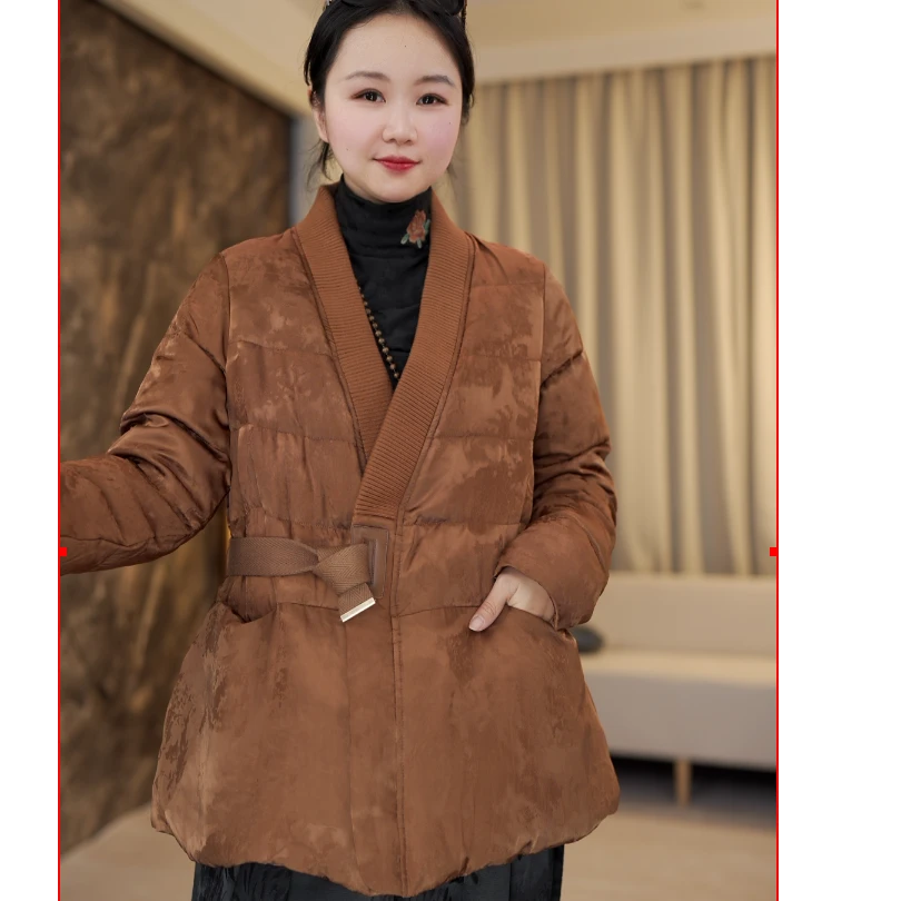 欣欣轻奢月华浓 过年战袍90%白鸭绒保暖羽绒服女款时尚洋气女国风