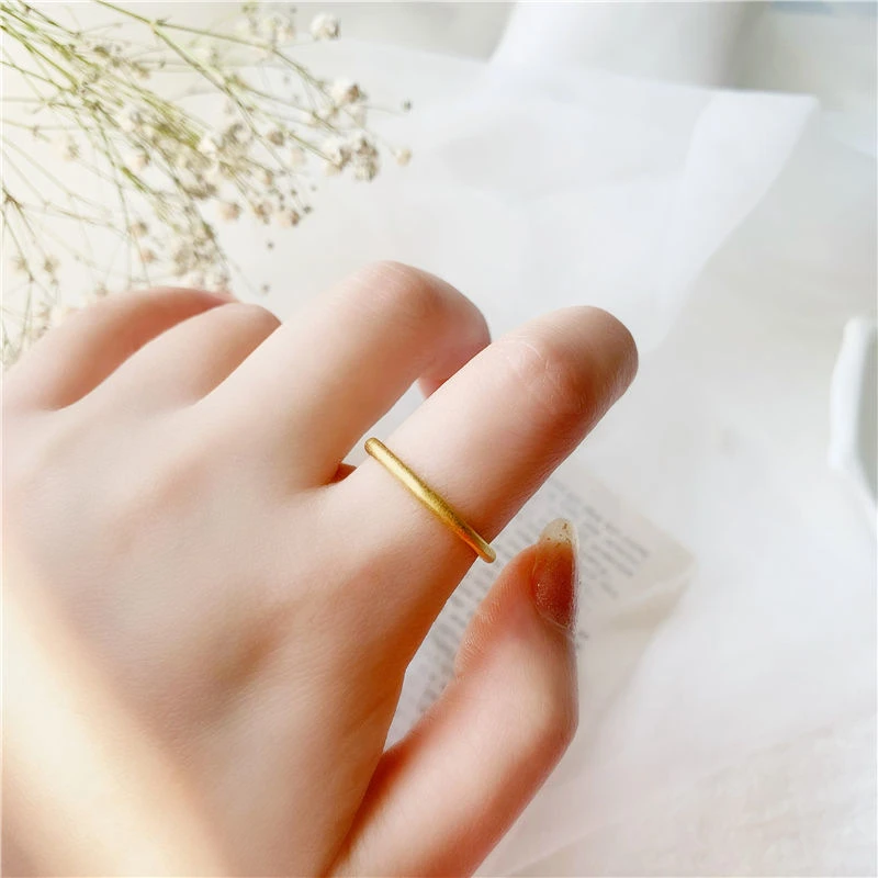 合金戒指 古法传承素圈光面磨砂戒指实心闭口经典里外不掉色精致