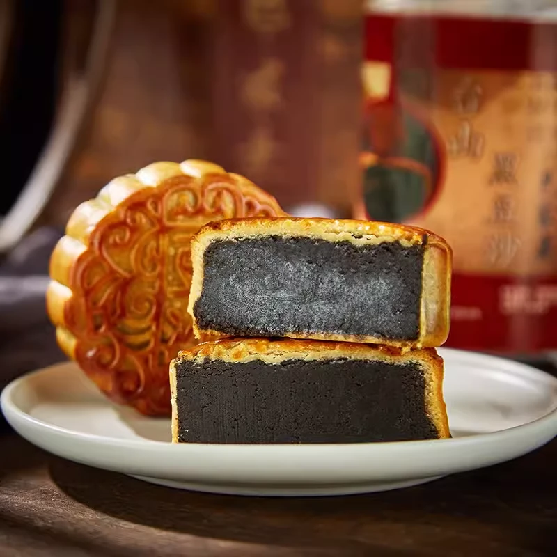 手工特产黑豆沙月饼台山黑豆沙120g*4个香滑软糯酥香童年零食