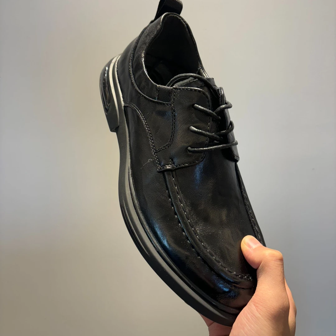 男士休闲百搭皮鞋软底舒适透气系带休闲皮鞋男鞋