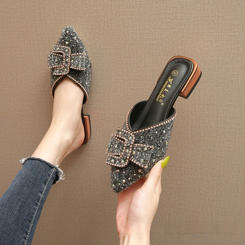 包头半拖鞋女2025年新款夏季无后跟懒人鞋外穿半托女鞋春夏41一43