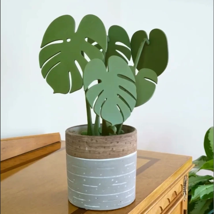 网红创意杯垫树叶家用茶杯隔热垫防烫龟背竹杯垫3D打印植物手工