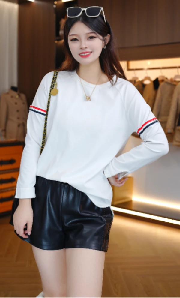 129981T恤天丝棉时尚百搭T恤打底上衣气质轻奢女士休闲