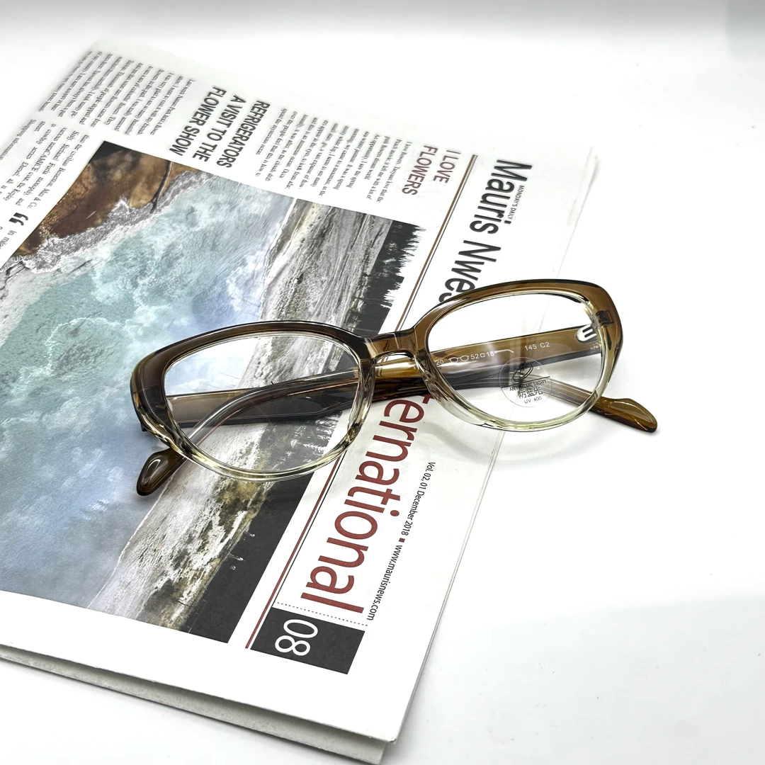 【1135】森森猫眼茶色渐变平光镜经典时尚百搭可配近视 高级显脸小