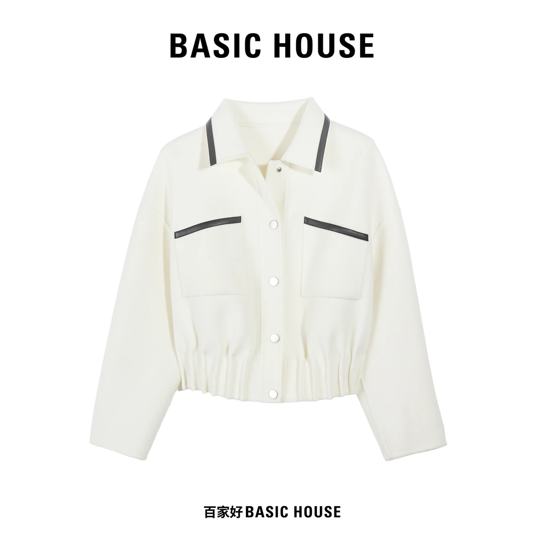 Basic House/百家好【陈大可专属】翻领拼色百搭休闲时尚外套