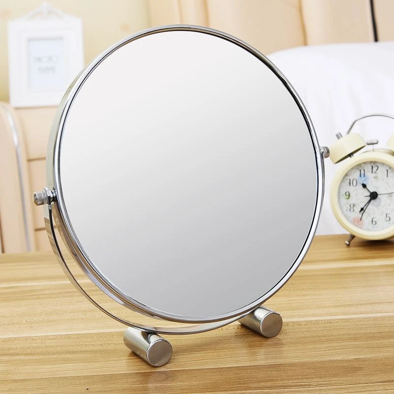 包邮大号金属台式高档双面时尚公主化妆镜子台式桌面